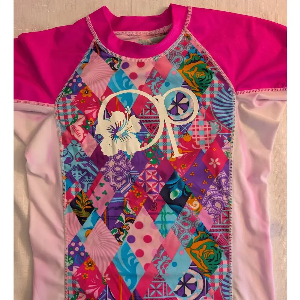 Ocean Pacific Girls Long Sleeve Swim Shirt XL